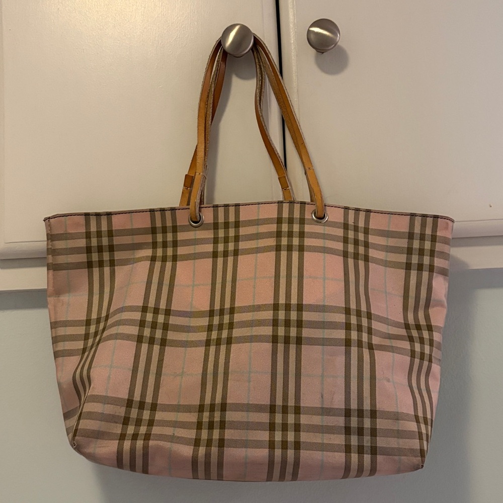 Burberry small Tote Bag Pink Plaid, fair condition - Picture 2 of 9
